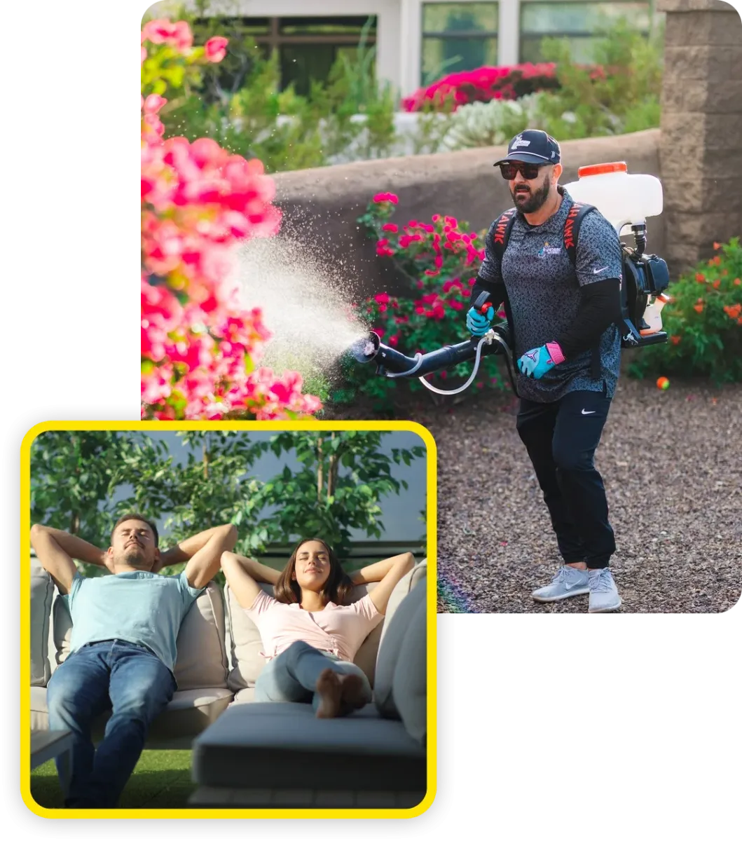 couple relaxing outside